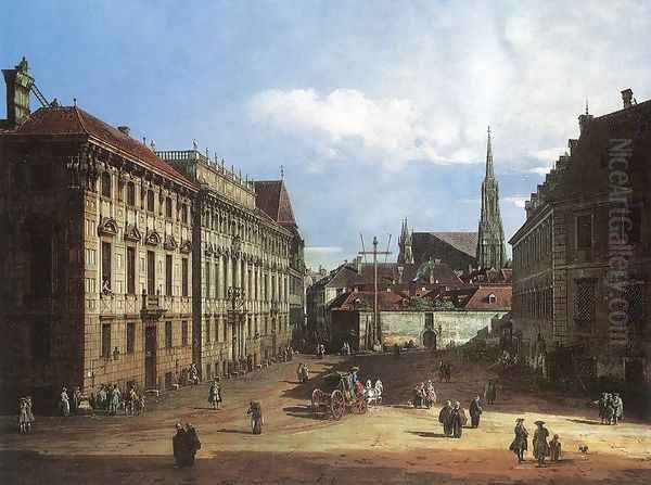 Vienna, the Lobkowitzplatz Oil Painting by Bernardo Bellotto