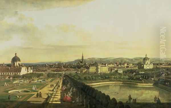 The Belvedere from Gesehen, Vienna Oil Painting by Bernardo Bellotto