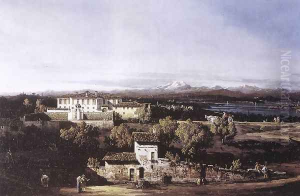 View of the Villa Cagnola at Gazzada near Varese 1744 Oil Painting by Bernardo Bellotto