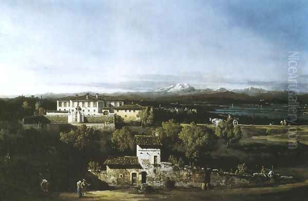 View with the Villa Melzi d'Eril Oil Painting by Bernardo Bellotto