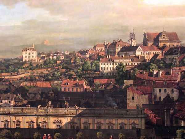 View on Warsaw from Royal Castle fragment Oil Painting by Bernardo Bellotto