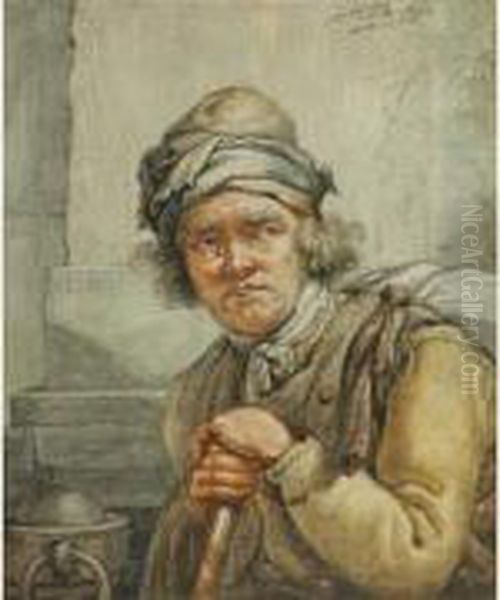 Portrait D'homme Au Bonnet Oil Painting by Abraham Ii Van Stry