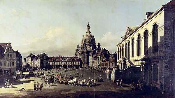 The Neuer Marktplatz in Dresden, 1747 Oil Painting by Bernardo Bellotto