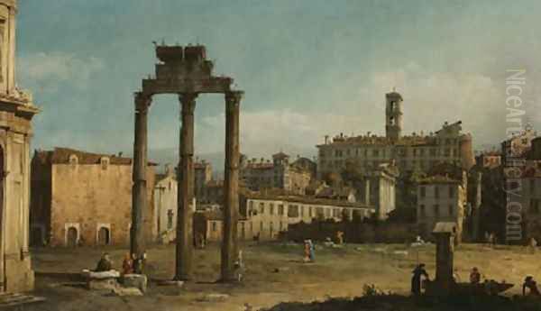 Ruins of the Forum, Rome Oil Painting by Bernardo Bellotto