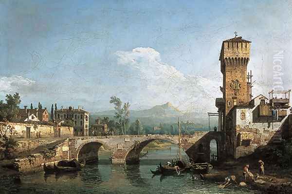 Capriccio Padovano Oil Painting by Bernardo Bellotto