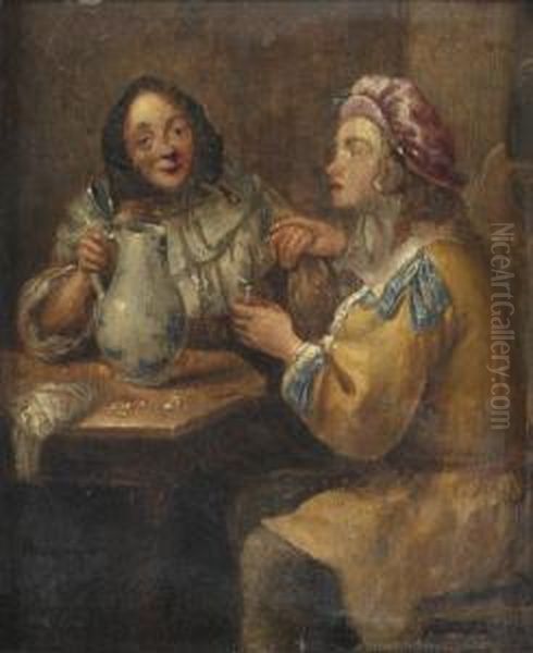 I Tillskriven, Krogscen Oil Painting by Gillis I Van Tilburg