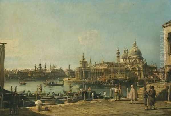 Venice, a View of the Entrance to the Grand Canal with the Church of Santa Maria della Salute Oil Painting by Bernardo Bellotto