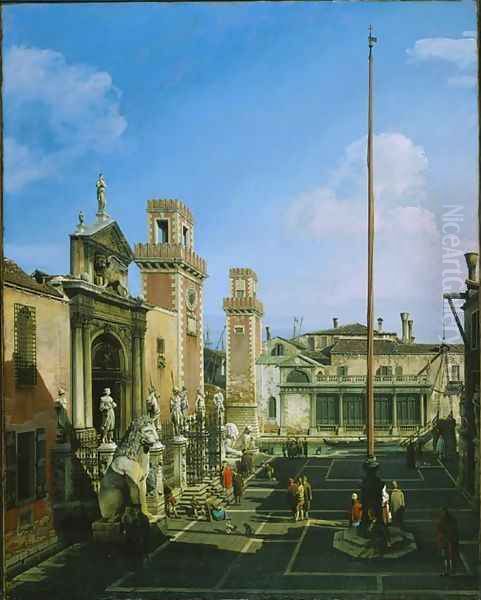 The Arsenal, Venice Oil Painting by Bernardo Bellotto