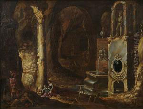 Moord Op Een Heremijt In Een Alstempel Ingerichte Grot. Oil Painting by Rombout Van Troyen