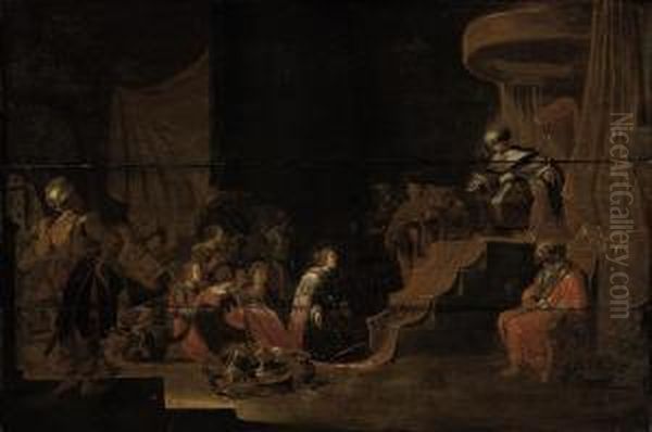 The Continence Of Scipio Oil Painting by Rombout Van Troyen