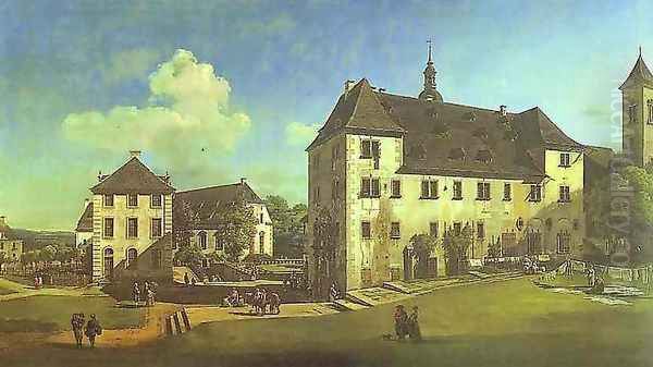 Courtyard of the Castle at Köningstein from the South 2 Oil Painting by Bernardo Bellotto