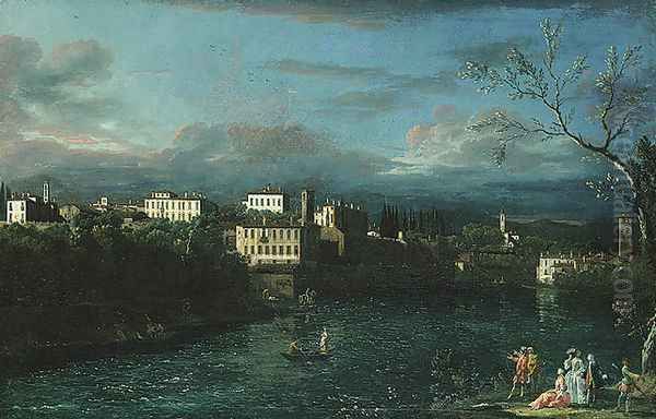 Vaprio d'Adda Oil Painting by Bernardo Bellotto