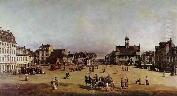 The Neustadter Market in Dresden Oil Painting by Bernardo Bellotto