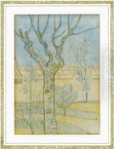 Birch Tree Oil Painting by Theodorus Van Hoytema