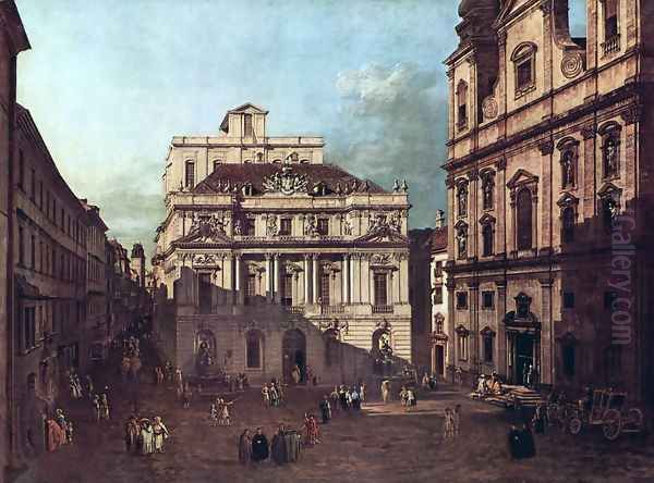 View from Vienna, square in front of the university, from southeast of view, with the large auditorium of th 2 Oil Painting by Bernardo Bellotto