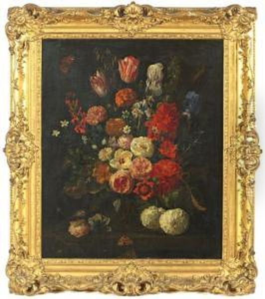 Nature Morte Aux Fleurs Oil Painting by Nicolas Van Veerendael