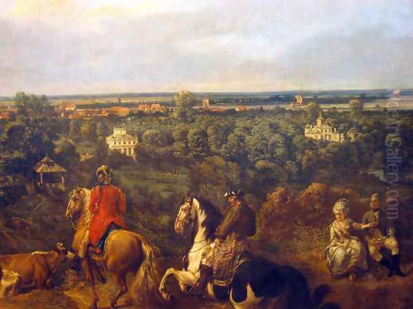 view on Lazienki in Warsaw Oil Painting by Bernardo Bellotto