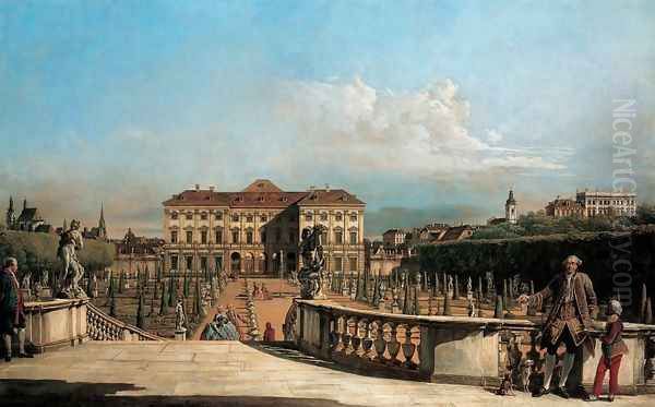 The Liechtenstein Palace garden, garden Oil Painting by Bernardo Bellotto