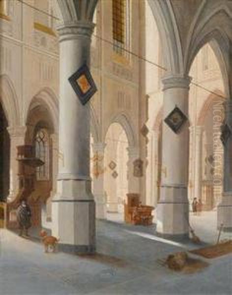 Kircheninterieur Oil Painting by Hendrik Van Vliet