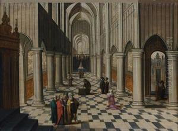 Le Christ Entoure De Theologiens Dans Le Temple Oil Painting by Jan Georg van Vliet