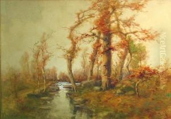 Autumn Landscape Oil Painting by Francis William Van Vreeland