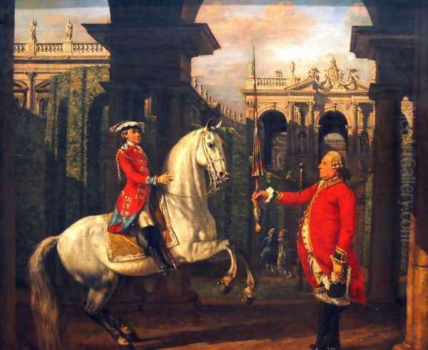 Vienna Spanish Riding School 1773 Oil Painting by Bernardo Bellotto