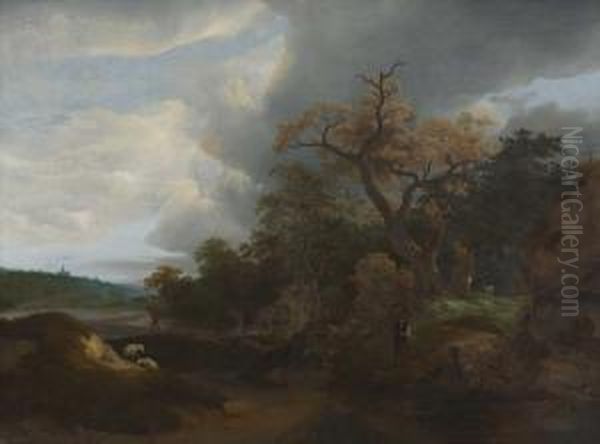 Waldlandschaft Oil Painting by Roelof van Vries