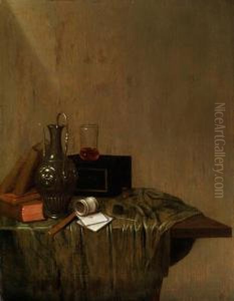 Stilleben Mit Silberkanne Oil Painting by Gerrit Van Vucht