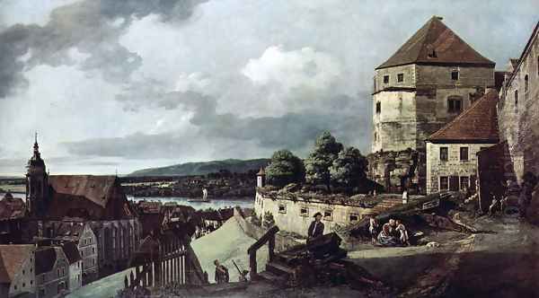 View from Pirna, Pirna, from the sun-stone fortress view Oil Painting by Bernardo Bellotto