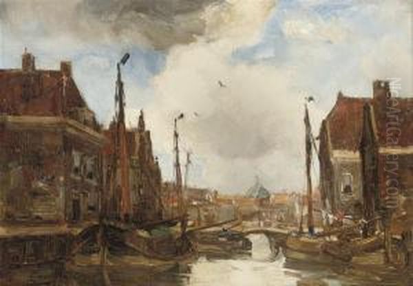 A View Of Dordrecht In Summer Oil Painting by Kees Van Waning