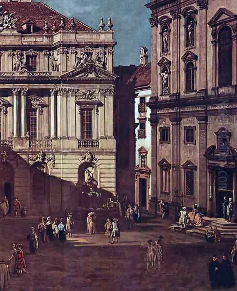 View from Vienna, square in front of the university, from southeast of view, with the large auditorium of th Oil Painting by Bernardo Bellotto