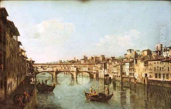 The Ponte Vecchio Florence Oil Painting by Bernardo Bellotto