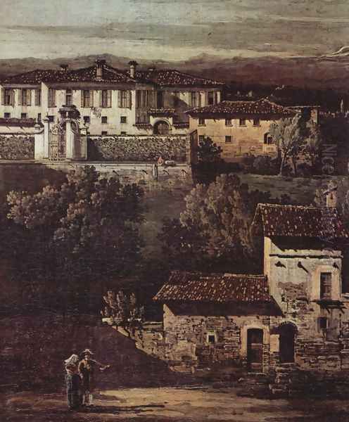 The village Gazzada view of the South-East at the Villa Melzi d'Eril, Detail 1 Oil Painting by Bernardo Bellotto