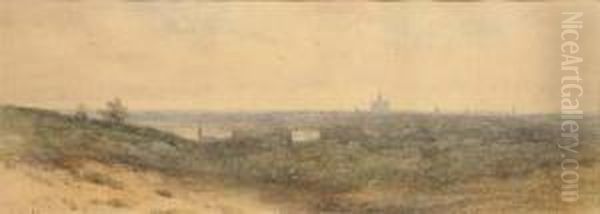 A Panoramic Landscape With Haarlem In The Distance Oil Painting by Johannes Pieter Van Wisselingh