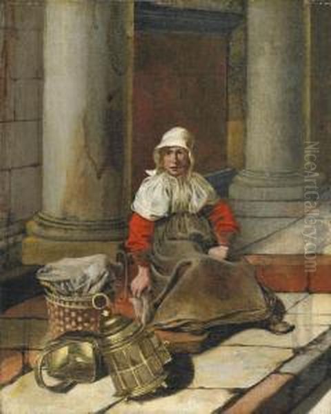 Diestrassenhandlerin Oil Painting by Jan Van Wyckersloot