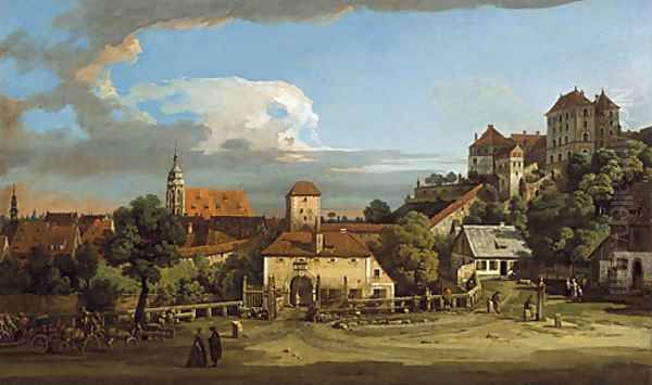 Pirna The Obertor from the South Oil Painting by Bernardo Bellotto