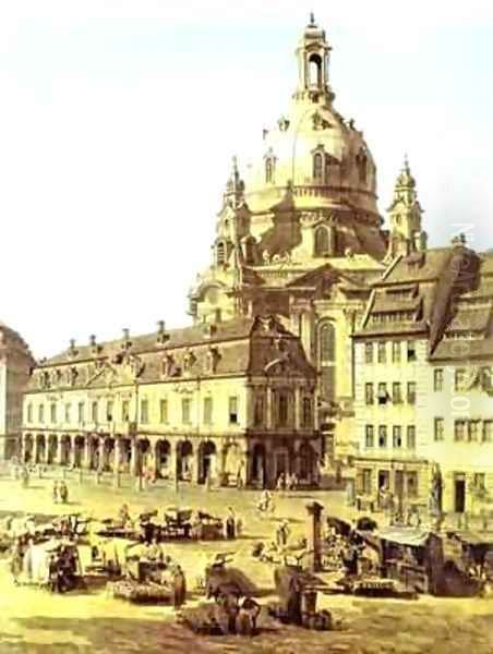 The New Market Square In Dresden Seen From The Judenhof Detail 1749 Oil Painting by Bernardo Bellotto