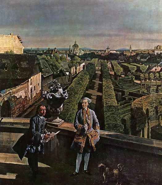 Vienna, Panorama from Palais Kaunitz (detail) Oil Painting by Bernardo Bellotto