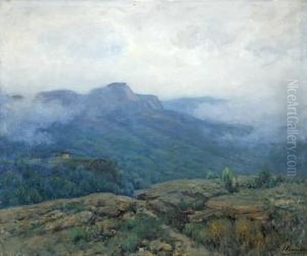 Paisaje De Montana Oil Painting by Joaquin Vancells Y Vieta