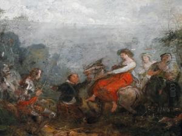 A Scene From Don Quixote Oil Painting by John Vanderbank