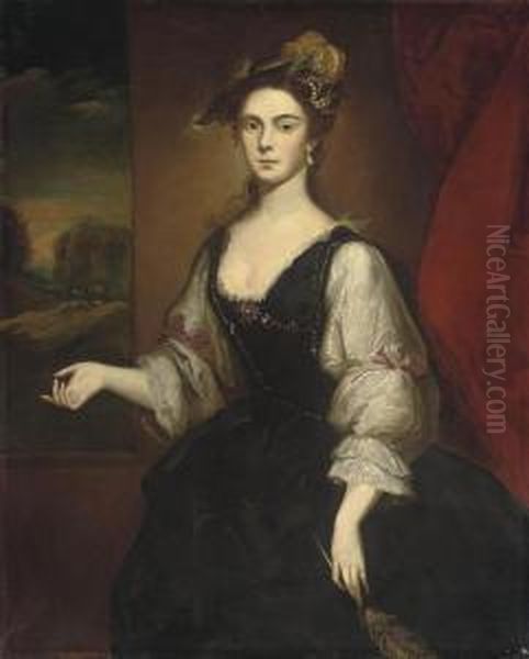 Portrait Of A Lady Oil Painting by John Vanderbank