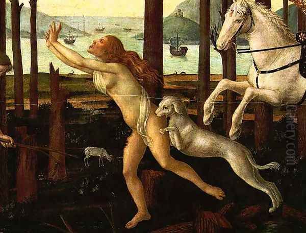 The Story of Nastagio degli Onesti (detail 2 of the first episode) Oil Painting by Sandro Botticelli