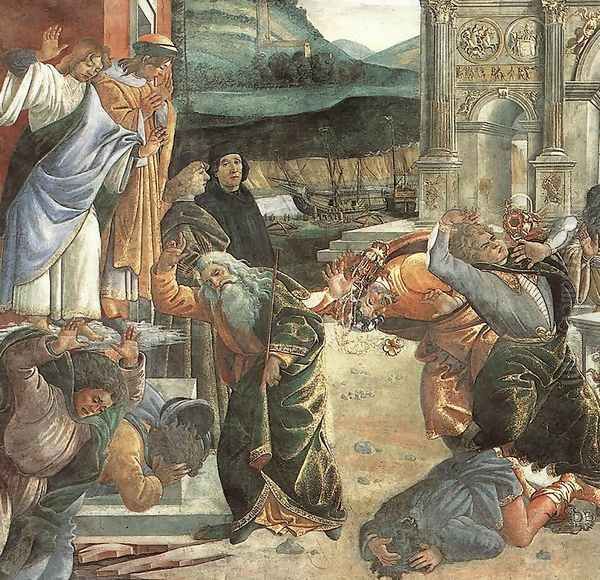 The Punishment of Korah and the Stoning of Moses and Aaron (detail 2) 1481-82 Oil Painting by Sandro Botticelli