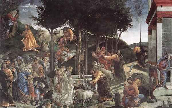 Scenes from the Life of Moses Oil Painting by Sandro Botticelli