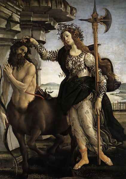 Pallas and the Centaur c. 1482 Oil Painting by Sandro Botticelli