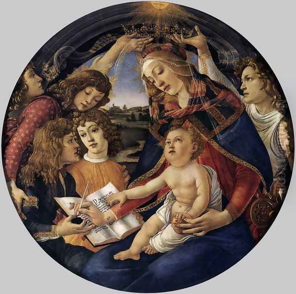 Madonna of the Magnificat (Madonna del Magnificat) 1480-81 Oil Painting by Sandro Botticelli