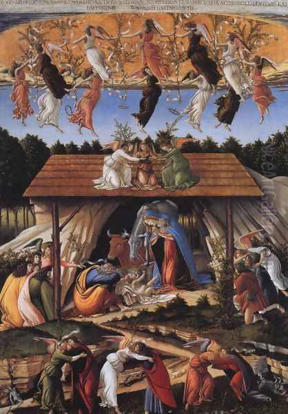 Mystic Nativity Oil Painting by Sandro Botticelli