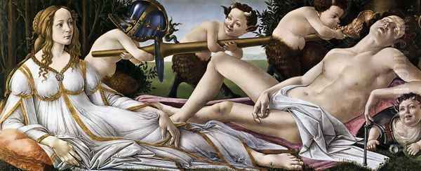 Venus and Mars c. 1483 Oil Painting by Sandro Botticelli