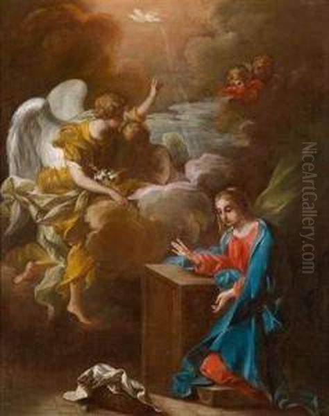 Die Verkundigungan Maria Oil Painting by Raffaello Vanni