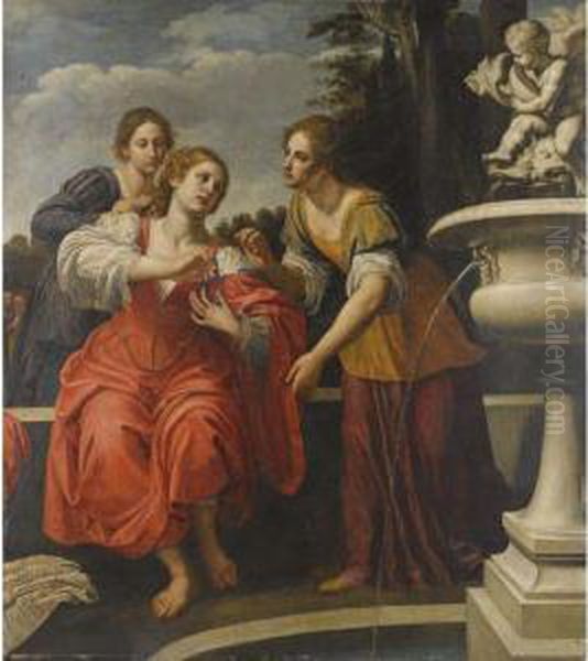 Susanna At The Well Oil Painting by Ottavio Vannini